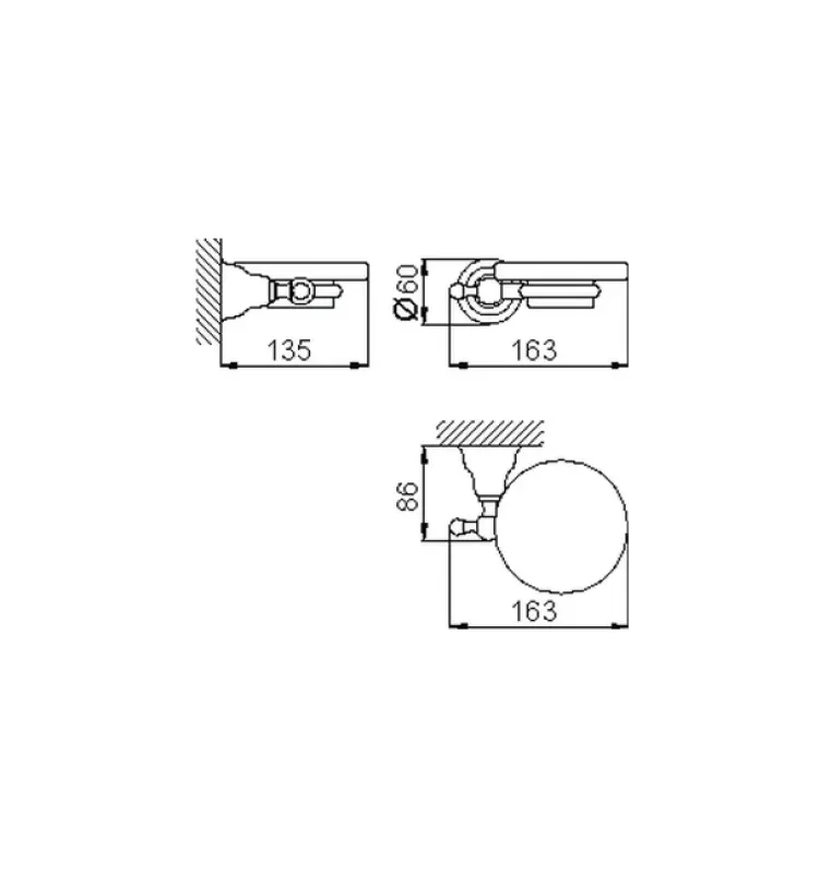 Huber Croisette Klasyczny Uchwyt na Mydło Stal Nierdzewna-Ceramika 4022.01H.AC