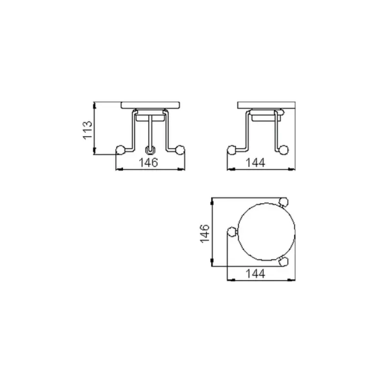 Huber Croisette Klasyczny Uchwyt na Mydło Stal Nierdzewna-Ceramika 4028.01H.AC