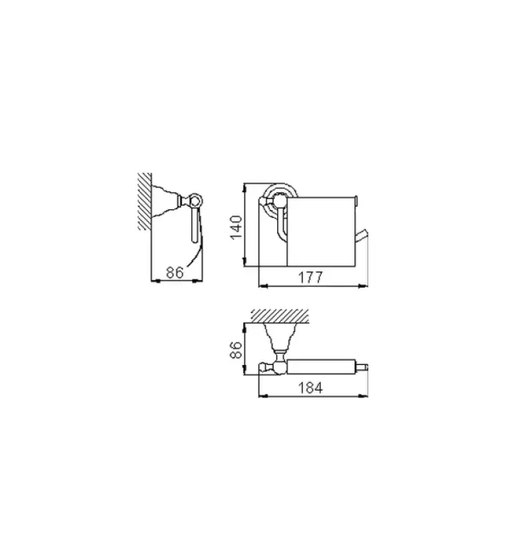 Huber Croisette Klasyczny uchwyt na papier toaletowy ze stali nierdzewnej 4036.01H.AC