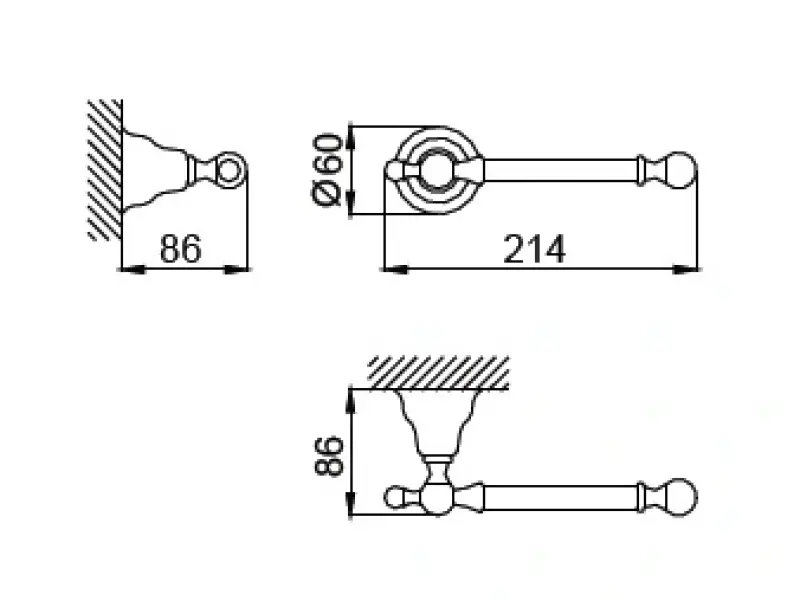 Huber Croisette Klasyczny uchwyt na papier toaletowy ze stali nierdzewnej 4034.01H.AC