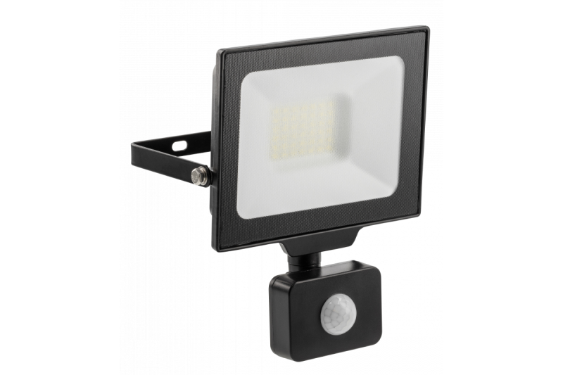 Reflektor LED G-TECH z czujnikiem ruchu, 30W, 3000lm, AC220-240V, 50/60 Hz, PF>0,9, RA>80, IP65, 120°, 6000K, czarny 1208959177