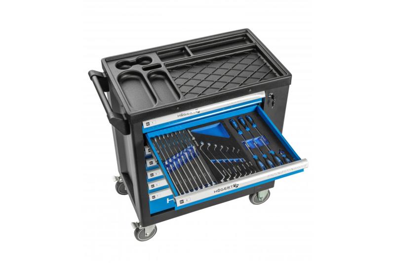Hoegert szafka na narzędzia z 7 szufladami i bocznymi drzwiami z akcesoriami 544 sztuki. 1208962010