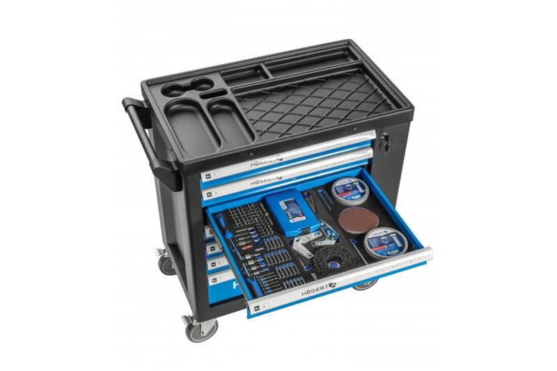 Hoegert szafka na narzędzia z 7 szufladami i bocznymi drzwiami z akcesoriami 544 sztuki. 1208962010