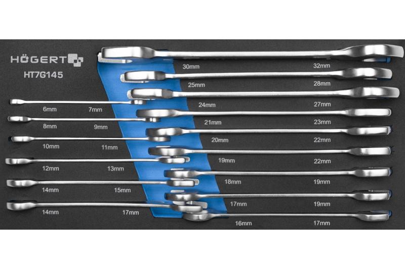Zestaw kluczy kombinowanych Hoegert 15 sztuk pianka techniczna 1208962052