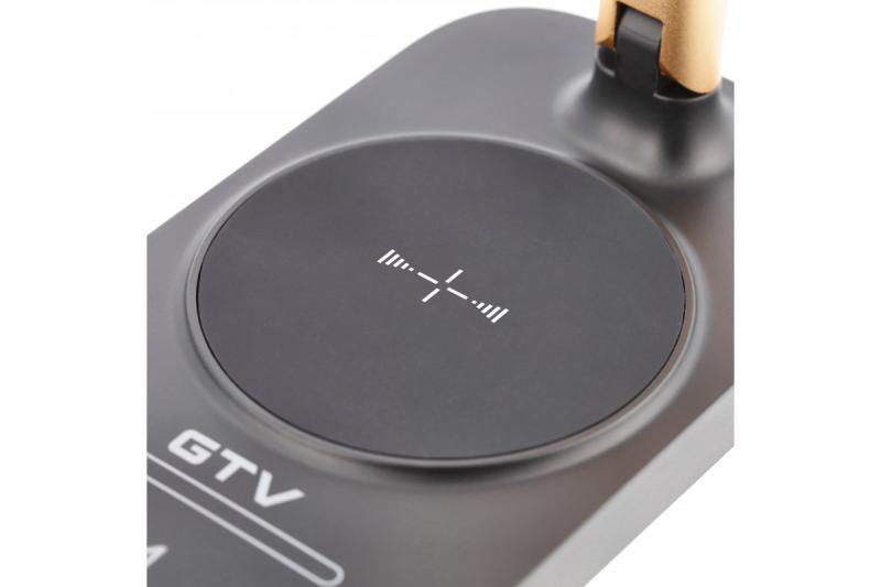 Lampa biurkowa Decor Bressi 8W 450lm AC220-240V 3-CCT Bezprzewodowe Ładowanie USB PF>0,5 RA>80 Czarna/Złota 1208962479