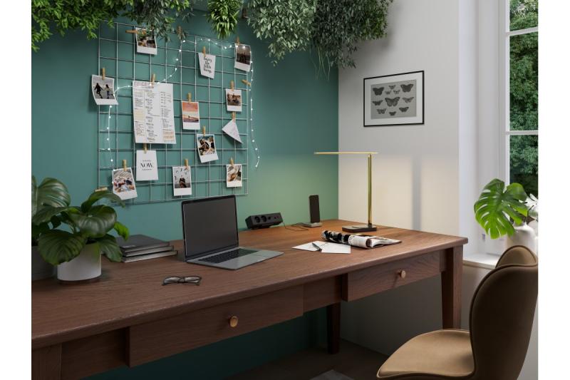 Lampa biurkowa Decor Bressi 8W 450lm AC220-240V 3-CCT Bezprzewodowe Ładowanie USB PF>0,5 RA>80 Czarna/Złota 1208962479