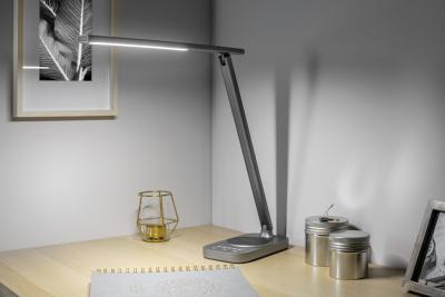 Lampa biurkowa Decor Bressi 8W 450lm AC220-240V 3-CCT Bezprzewodowe ładowanie USB PF>0,5 RA>80 Szary 1208962480