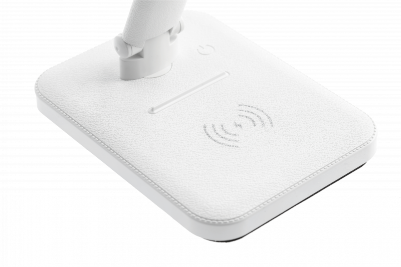 Decor IZUKA LED lampka biurkowa 6W 400lm AC220-240V 50/60Hz CCT ładowarka indukcyjna biała. 1208962496