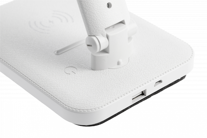 Decor IZUKA LED lampka biurkowa 6W 400lm AC220-240V 50/60Hz CCT ładowarka indukcyjna biała. 1208962496