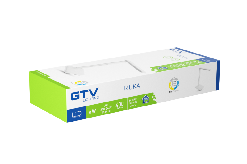 Decor IZUKA LED lampka biurkowa 6W 400lm AC220-240V 50/60Hz CCT ładowarka indukcyjna biała. 1208962496