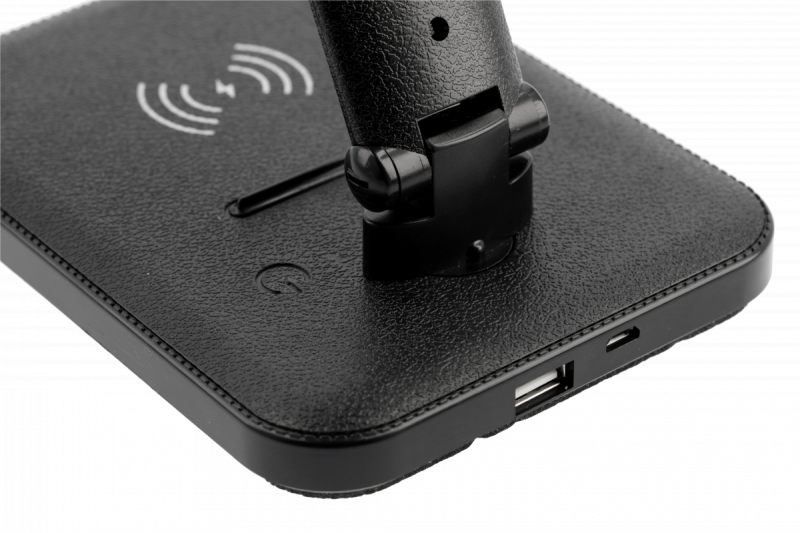 Decor IZUKA LED lampka biurkowa 6W 400lm AC220-240V 50/60Hz CCT ładowarka indukcyjna czarna. 1208962497