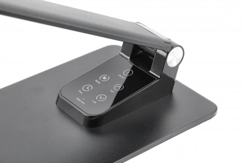 Dekoracyjna lampa biurkowa Loneos 12W 700lm AC220-240V 3-CCT 5-stopniowe ściemnianie RA>80 USB czarna 1208962502