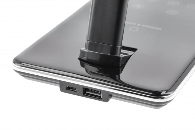 Dekoracyjna Lampka Biurkowa Tritton 6W 340lm AC220-240V 4-CCT Bezprzewodowe Ładowanie USB PF>0.5 RA>80 czarna 1208962518