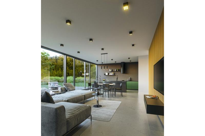 Dekoracyjna oprawa LED ARTEMIDA 20W 1920lm AC220-240V 50/60 Hz PF>0,9 Ra≥80 IP20 IK08 4000K 38° kwadratowa czarna. 1208962642