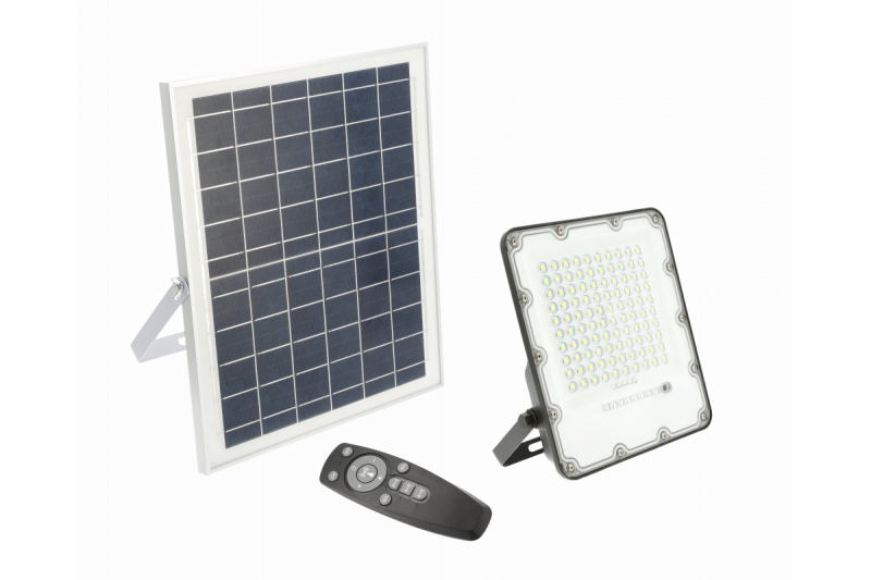 Reflektor LED na energię słoneczną BRAVOS, 100W, 1000lm, 6400K, IP65, 120°, panel słoneczny, pilot zdalnego sterowania, 3y 1208962681