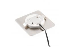 Dekoracyjna oprawa LED na schody ESCADA KB DC12V kwadratowa matowa szklana pokrywa 0,8W 70lm 4000K inox kabel 150cm.