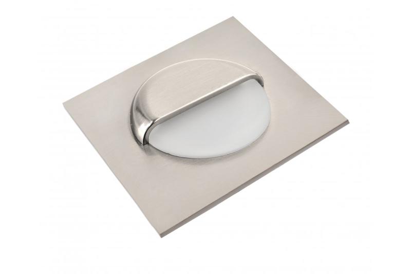 Dekoracyjna oprawa LED na schody ESCADA KB DC12V kwadratowa matowa szklana pokrywa 0,8W 70lm 4000K inox kabel 150cm.