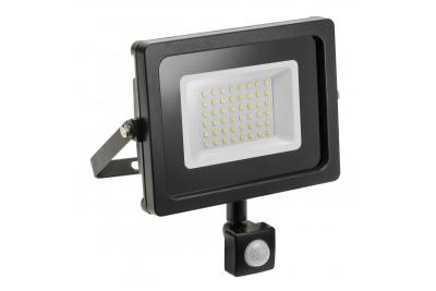 Reflektor LED iNEXT z czujnikiem ruchu 30 W 2400 lm, PF>0,9, RA>80, IP65, 120°, 6400 K, obudowa czarna 1208962860