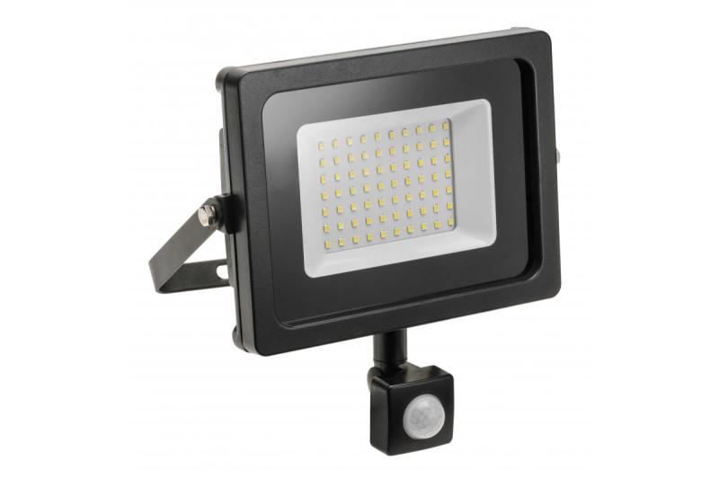 Reflektor LED iNEXT z czujnikiem ruchu 50W 4000lm, PF>0,9, RA>80, IP65, 120°, 6400K, czarne ciało 1208962862