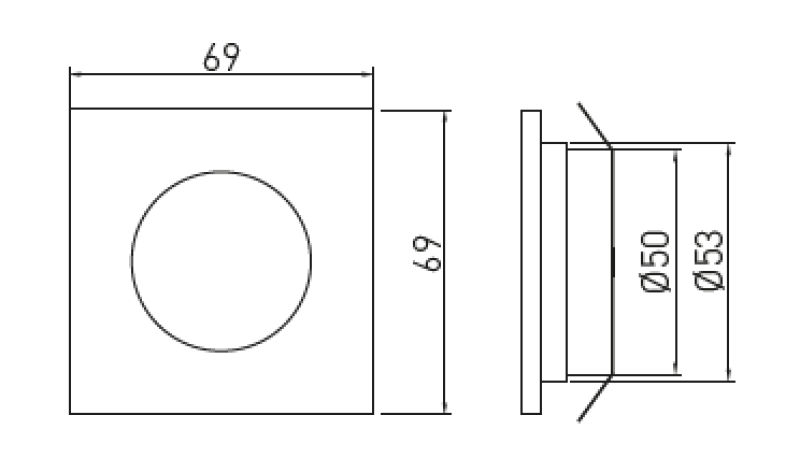 Decor Marbella Zestaw oświetlenia kuchennego z 3 kwadratowymi reflektorami wpuszczanymi, światło ciepłe białe 1208962909