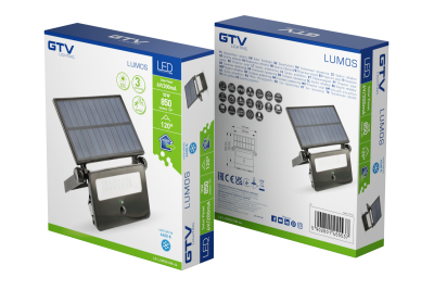 Reflektor LED na energię słoneczną LUMOS, z czujnikiem ruchu, 10W, 850lm, 6400K, IP65, 120°, panel słoneczny, 3y 1208962938