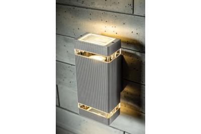 Dekoracyjna oprawa ścienna dwukierunkowa NESSA GU10 MAX. 2x50W IP54 AC220-240V 50/60Hz szara. 1208963008