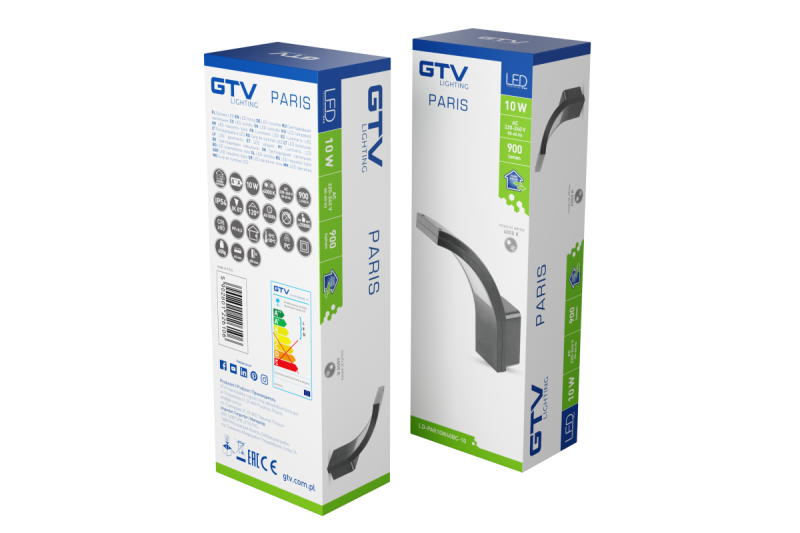 Dekoracyjna lampa PARIS LED 10W 900lm IP54 AC220-240V 50/60Hz 140° 4000K szara 1208963098