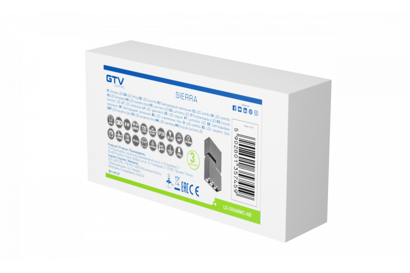 Dekoracyjna oprawa LED SIERRA 8W 720lm AC220-240V 50/60 Hz PF>0 5 Ra≥80 IP20 IK08 4000K 48° czarna. 1208963166