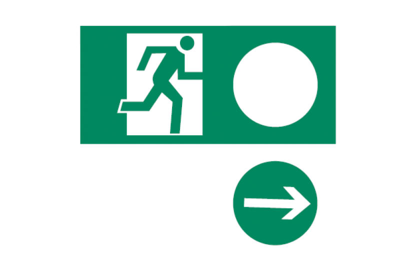 Znak wyjścia ewakuacyjnego uniwersalny, 150X300 1208963659