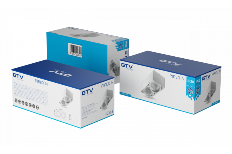 Oprawa sufitowa dekoracyjna PIREO N montowana natynkowo podwójna IP20 biała/biała 1208963772