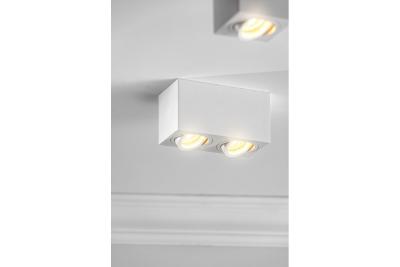 Dekoracyjna oprawa sufitowa AVEIRO DUO aluminium 160x80x85mm IP20 max 20W*2 kwadratowa biała. 1208963825