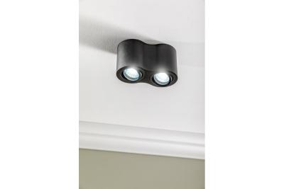 Dekoracyjna oprawa sufitowa AVEIRO DUO aluminium 160x80x85mm IP20 max 20W*2 okrągła czarna. 1208963826