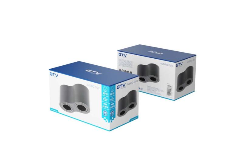 Dekoracyjna oprawa sufitowa AVEIRO DUO aluminium 160x80x85mm IP20 max 20W*2 okrągła czarna. 1208963826