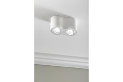 Dekoracyjna oprawa sufitowa AVEIRO DUO BIS aluminium 160x80x90mm IP20 max 20W*2 okrągła biała. 1208963835