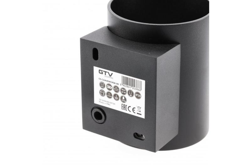 Oprawa ścienna CAMPIONE aluminiowa G9 IP20 maks. 40 W IP20 okrągła czarna. 1208963851