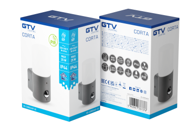 Dekoracyjne oświetlenie ogrodowe CORTA-AU PIR E27 MAX.25W IP44 AC220-240V 50-60Hz kinkiet górny grafit. 1208963858
