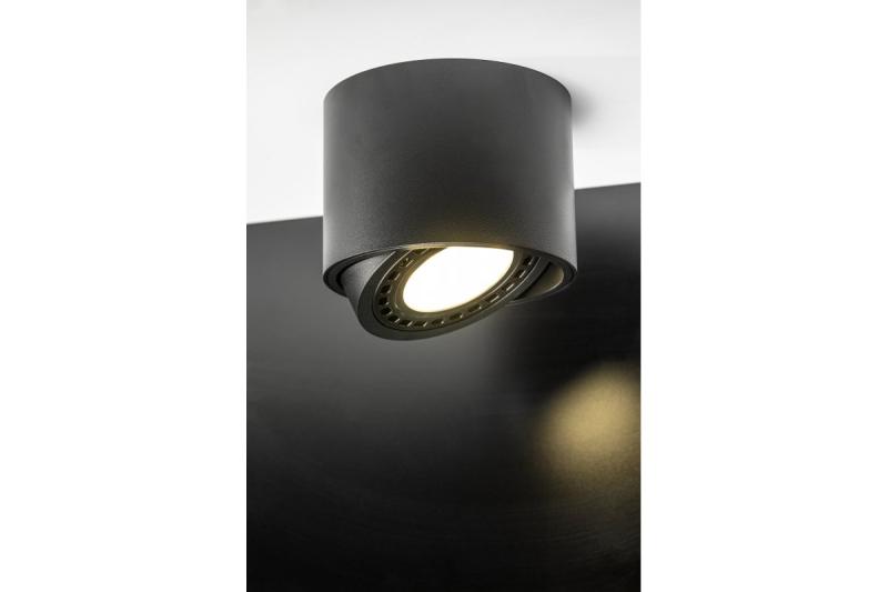 Dekoracyjna lampa sufitowa ISUMI z regulowanym kątem, aluminium, 130x100, IP20, ES111, GU10, okrągła, czarna. 1208963894