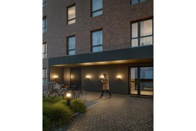 Deco Oświetlenie Ogrodowe LARGO-AU E27 MAX.15W IP44 AC220-240V 50-60Hz kinkiet z prostą górą w kolorze grafitowym. 1208963916
