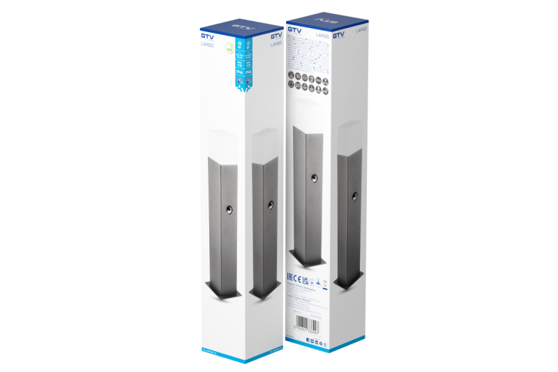 Dekoracyjny lampion ogrodowy LARGO-P PIR 50 E27 MAX.15W IP44 AC220-240V 50-60Hz słupek grafitowy. 1208963920