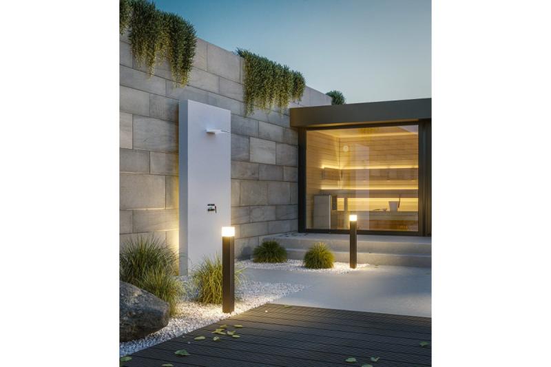 Dekoracyjna lampa ogrodowa LARGO-P 80 E27 MAX.15W IP44 AC220-240V 50-60Hz montaż na słupie grafit. 1208963921