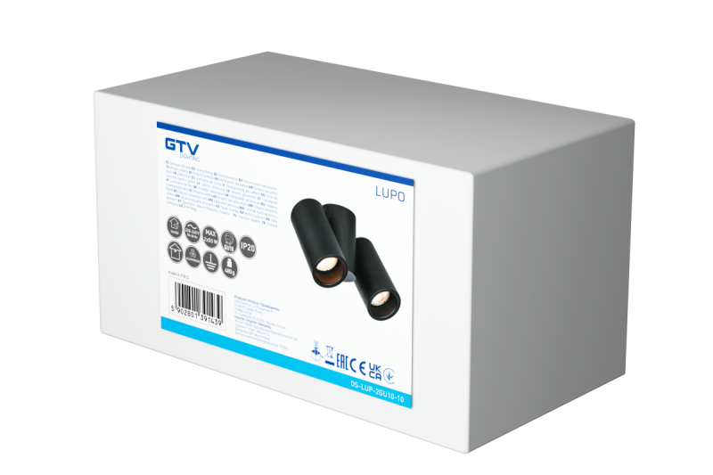 Dekoracyjna oprawa sufitowa LUPO aluminium 17.5x5.6x11.5 IP20 2*GU10 max. 50W okrągła czarna. 1208963926