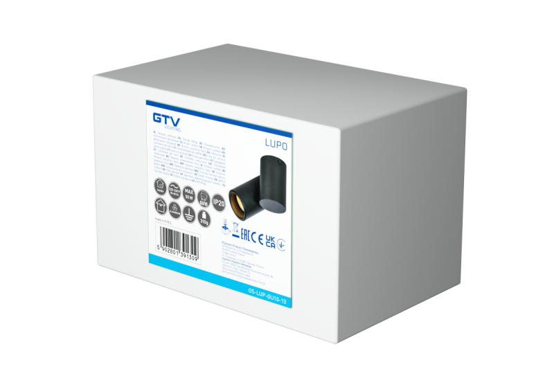 Dekoracyjna oprawa sufitowa LUPO aluminium 11.6x5.6x11.5 IP20 1*GU10 max. 50W okrągła czarna. 1208963928