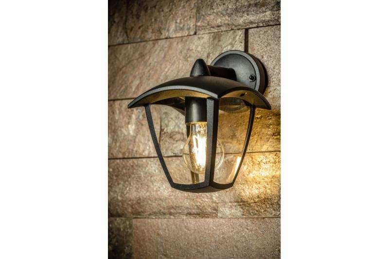 Dekoracyjna lampa ogrodowa MARINA-AD E27 MAX.20W IP54 AC220-240V 50-60Hz prosta dolna kinkiet czarna. 1208963929