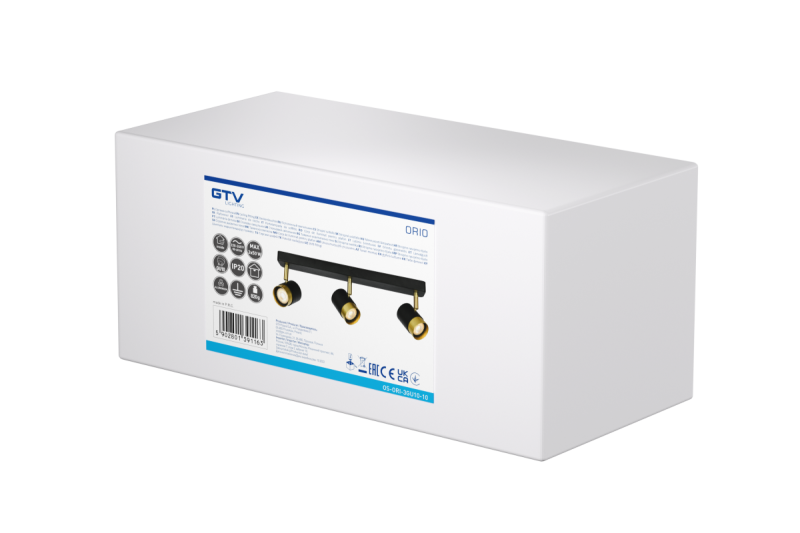 Dekoracyjna oprawa sufitowa ORIO aluminiowa 43,0x5,5x14,0 IP20 3*GU10 maks. 50W okrągła czarna. 1208963967