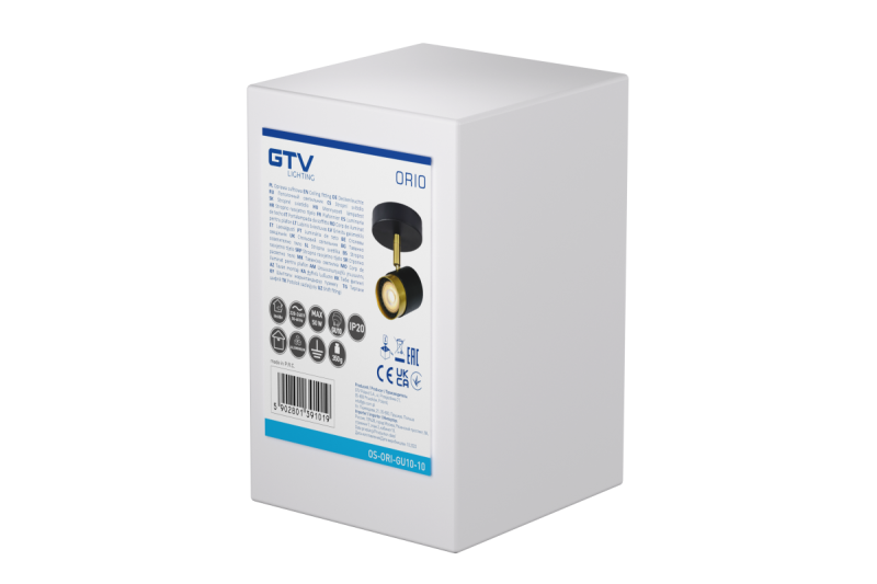 Dekoracyjna oprawa sufitowa ORIO aluminium 11,6x5,6x11,5 IP20 1*GU10 max. 50W okrągła czarna. 1208963969