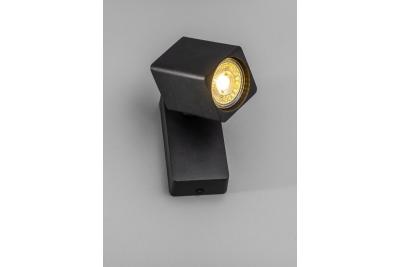 Dekoracyjna oprawa ścienna RENO aluminium IP20 max. 20W pojedyncza kwadratowa czarna. 1208963978