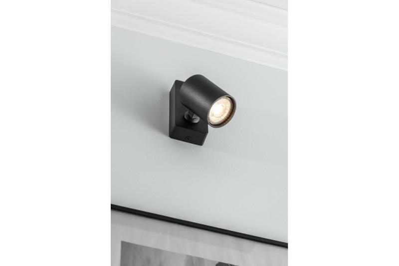 Oprawa ścienna dekoracyjna SANTO aluminiowa IP20 maks. 20 W pojedyncza okrągła czarna. 1208963993