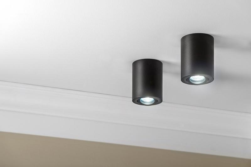 Lampa dekoracyjna powierzchniowo montowana SENSA, aluminium 85x115, IP20, maks. 50W, okrągła czarna obudowa. 1208964004
