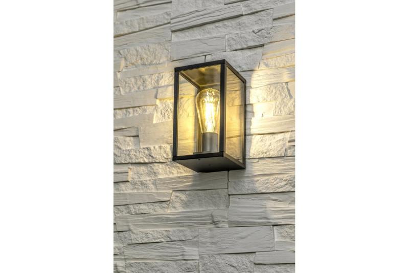 Dekoracyjna oprawa ogrodowa VENTANA-AU E27 MAX.20W IP54 AC220-240V 50-60Hz górna lampa ścienna prawa czarna. 1208964048