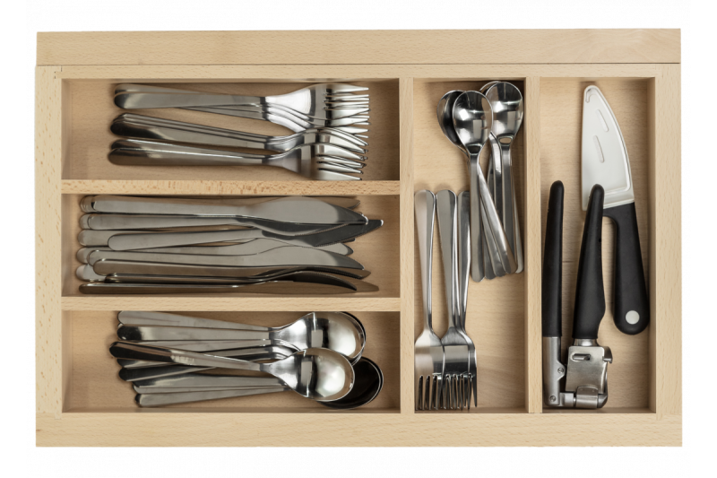 Decor Cutle Pojemniki na sztućce Regulowany organizer na sztućce Kolor Bukowy 1208966290